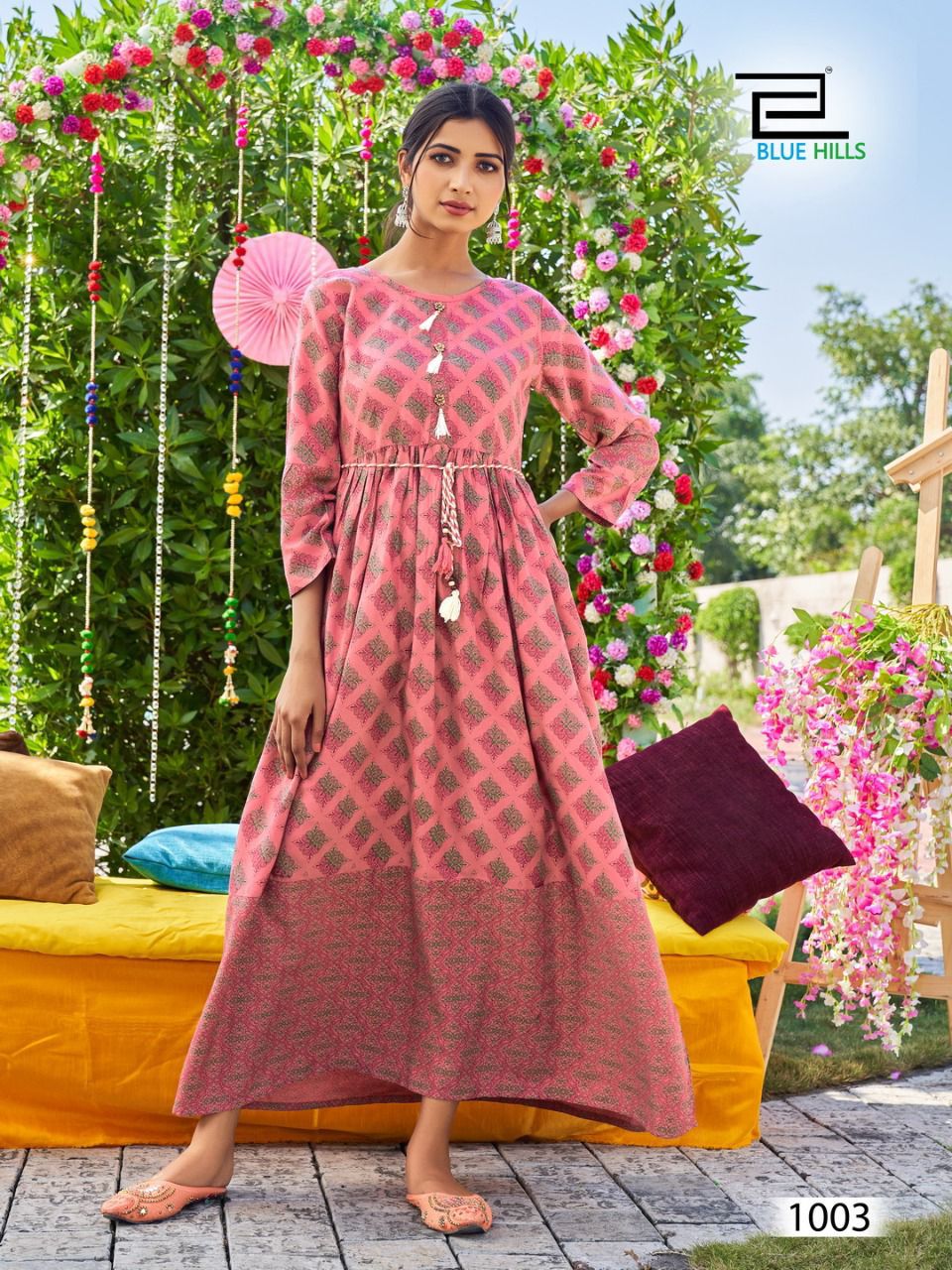 Blue Hills Lachak 1 Heavy Festive Wear Rayon Floor Touch Latest Anarkali Kurtis Collection